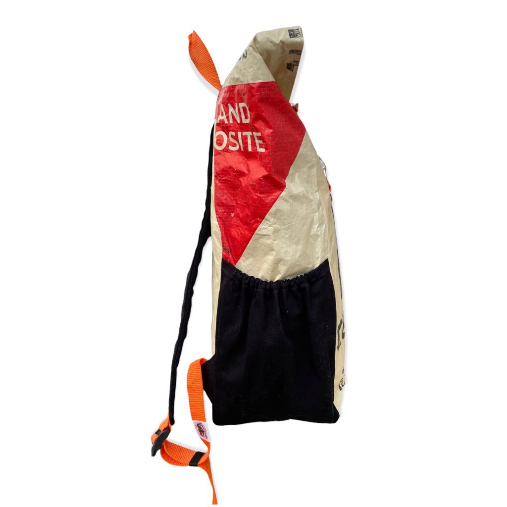 Beadbags Rucksack Ri100 Zement rot seitlich