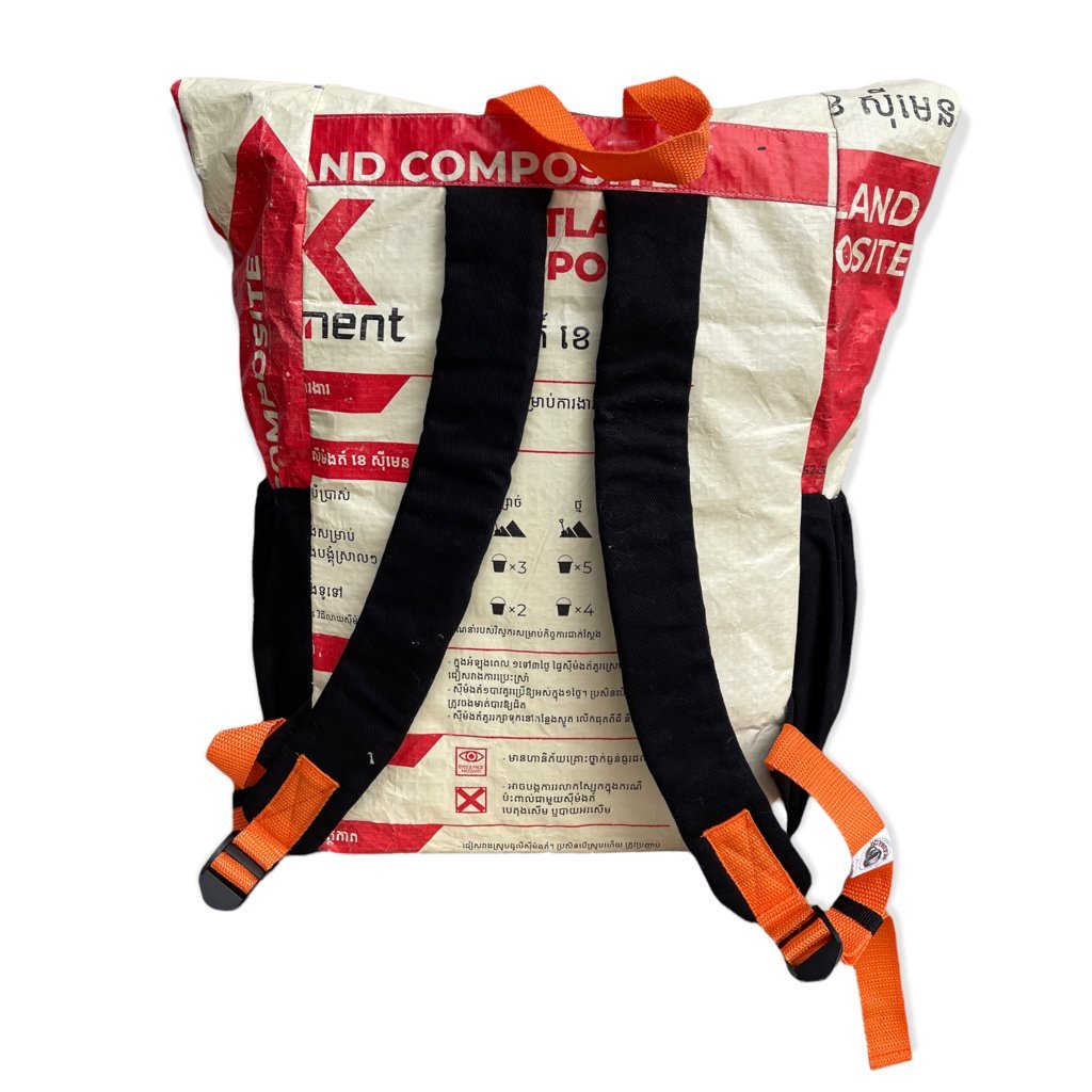 Beadbags Rucksack Ri100 Zement rot Rückseite