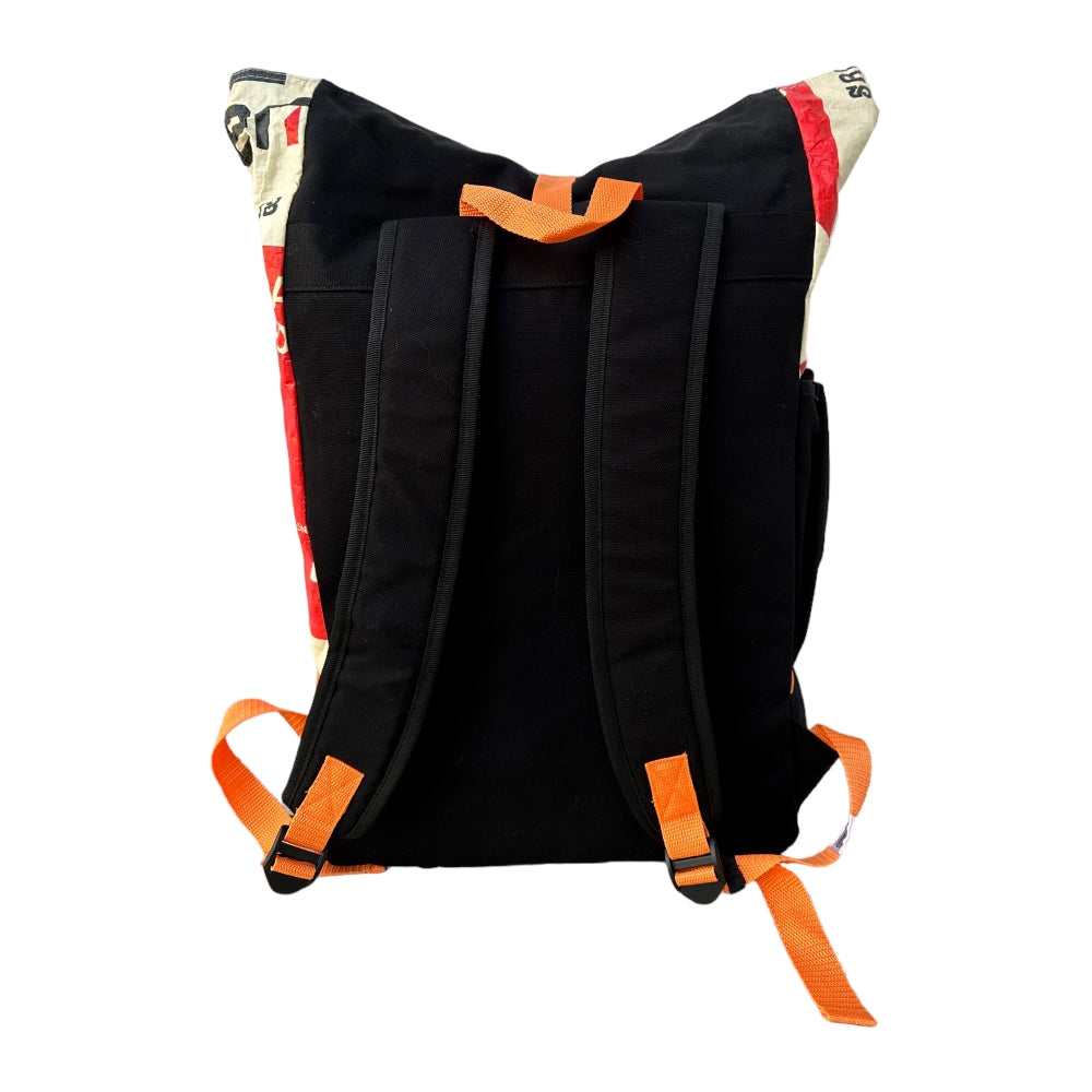 Beadbags Rucksack Ri102 Zement rot Rückseite