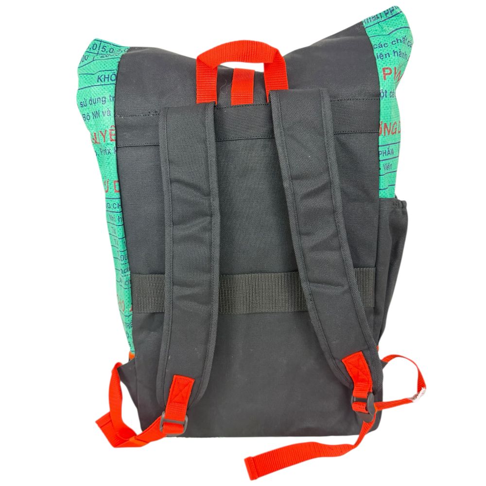 BEADBAGS Sportrucksack – Mittelgrün mit Fischen – Produktfoto 3