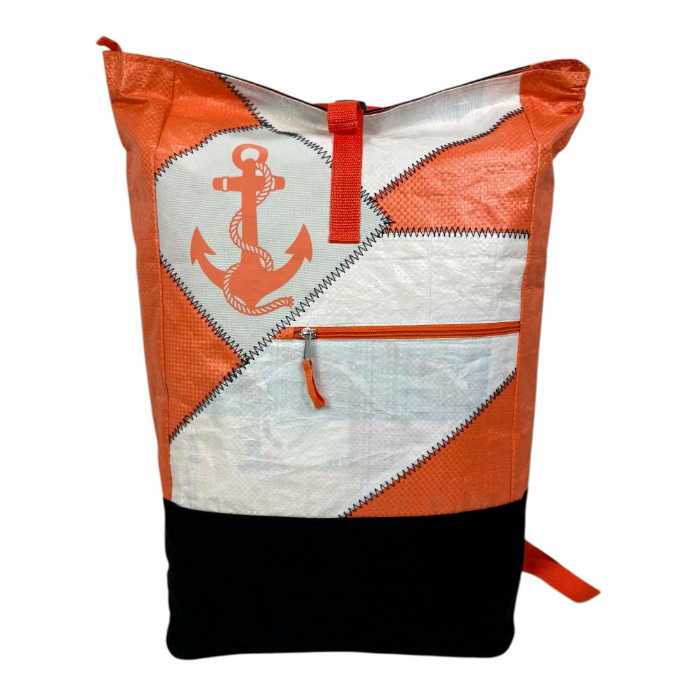 BEADBAGS Anker Rucksack – Orange, oranger Anker, weißer Patch – Bild 4
