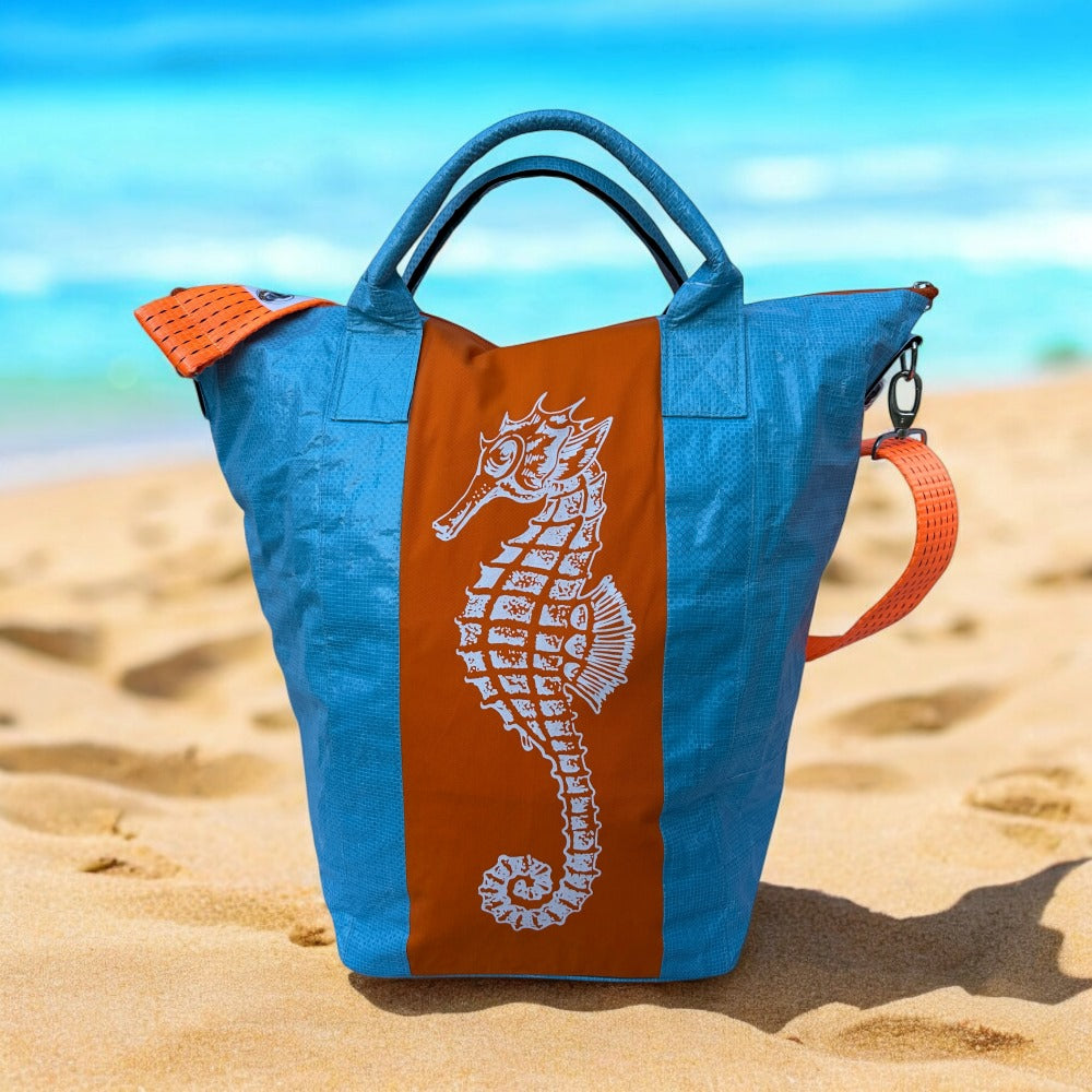 Beadbags Spacy Small Seepferd blau/orange vorne