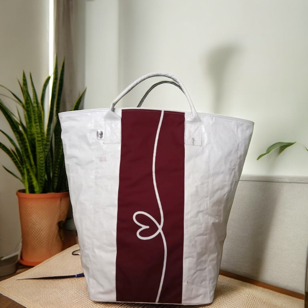 Beadbags Spacy XXL Herz bordeaux rot vorne
