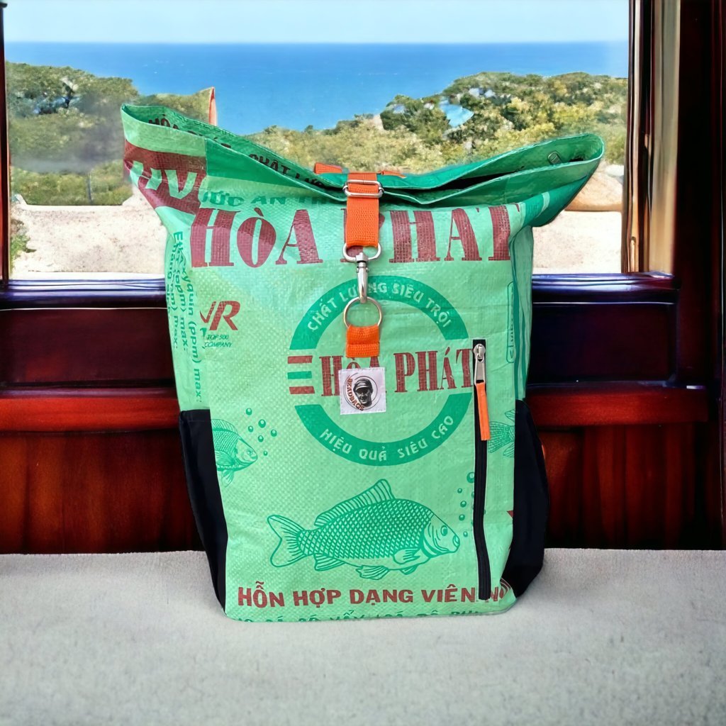 Oceanboundbags von Beadbags Rucksack Ri100 hellgrün Design 2