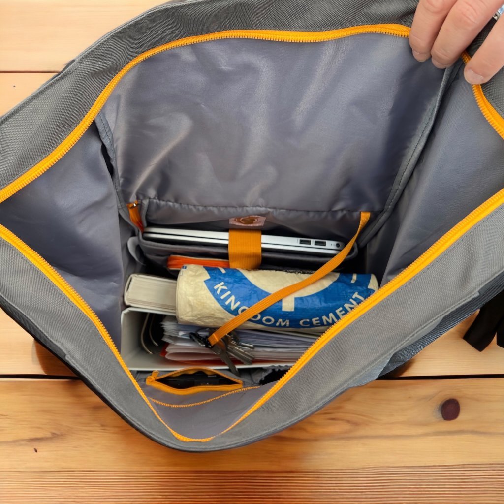 Oceanboundbags von Beadbags Rucksack Pazifik gelb offen 19