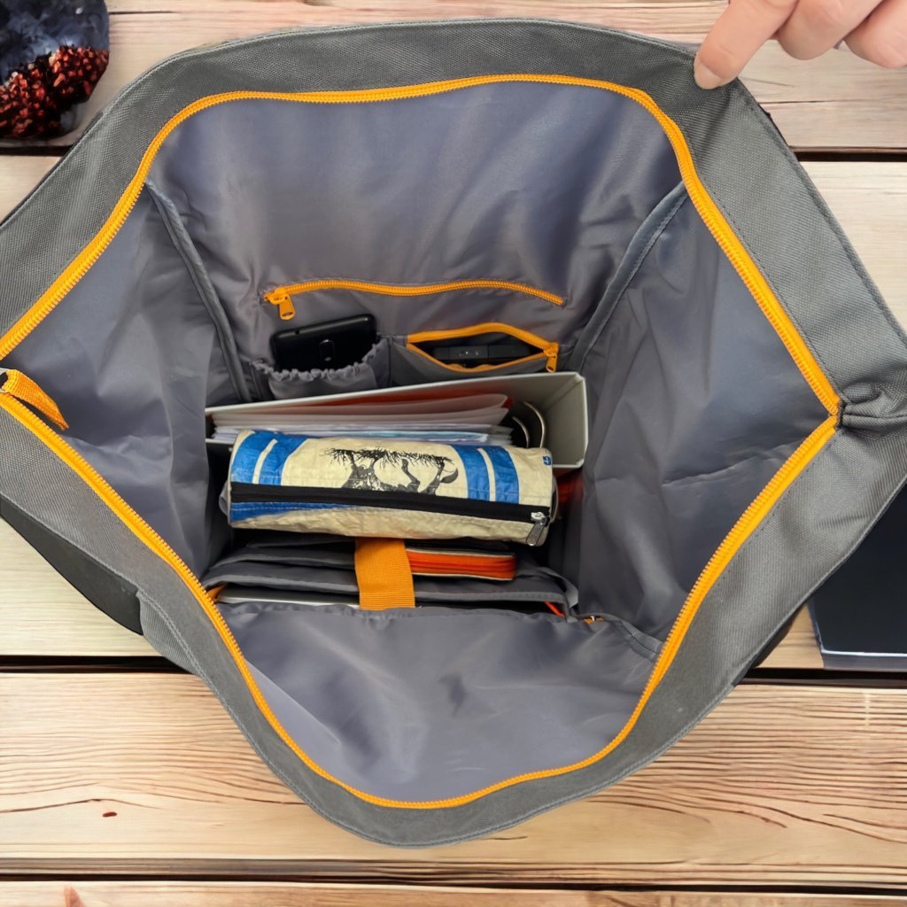 Oceanboundbags von Beadbags Rucksack Pazifik türkis offen 19