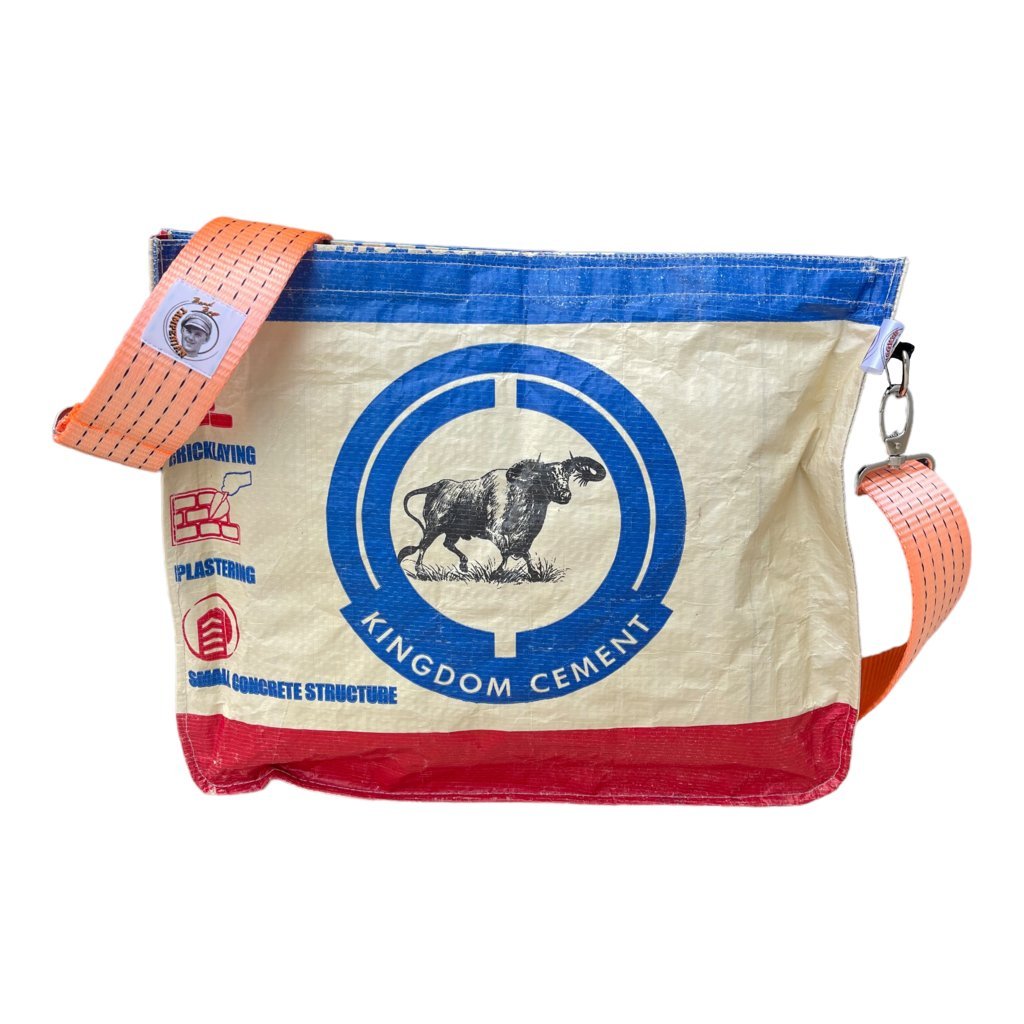 Oceanboundbags von Beadbags Schultertasche TJ77quer Zement blau Büffel 1