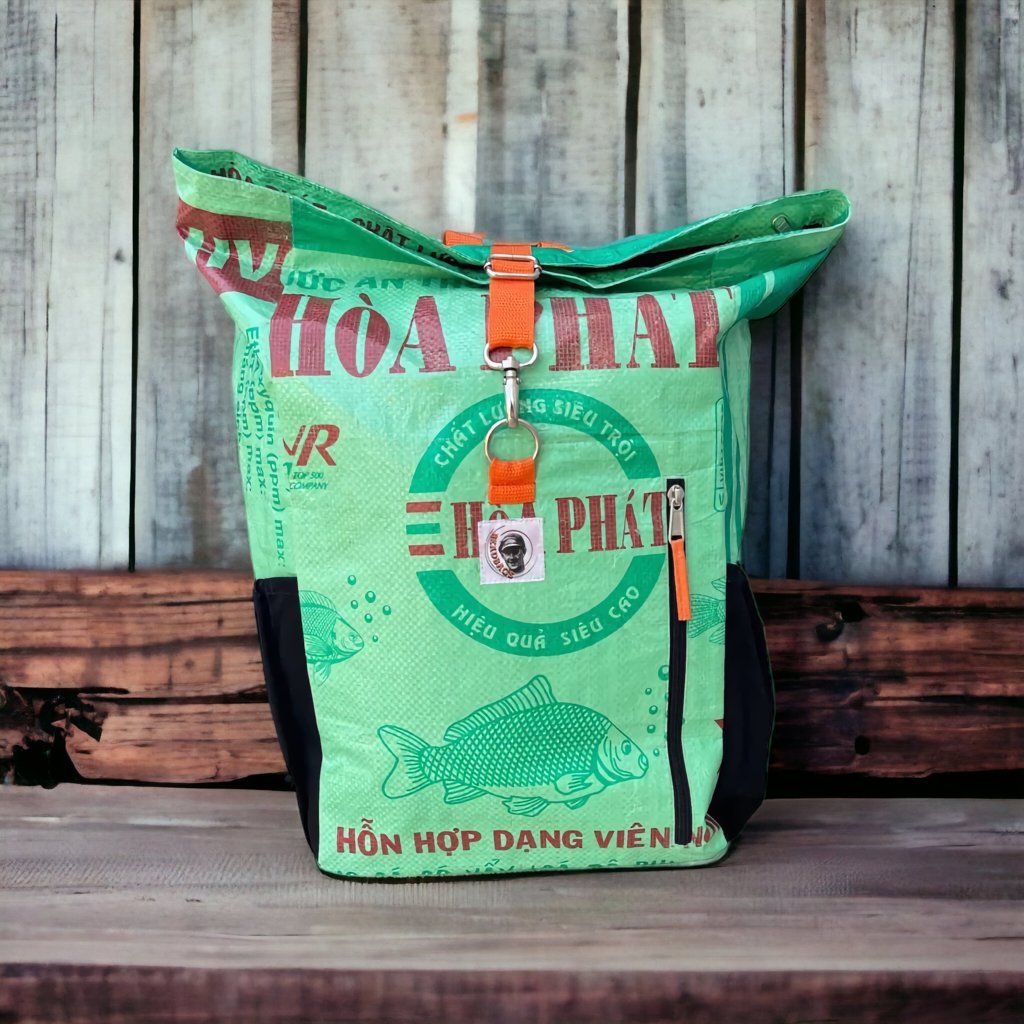 Oceanboundbags von Beadbags Rucksack Ri100 hellgrün Design 1