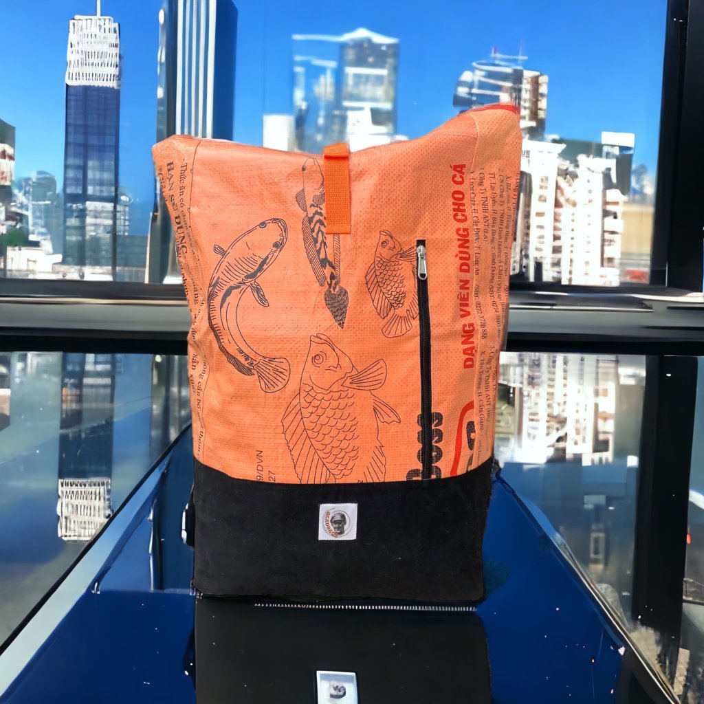 Oceanboundbags von Beadbags Rucksack Ri99 orange Design 1