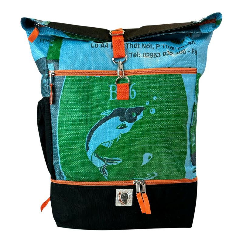 BEADBAGS Sportrucksack – Mittelblau/Grün – Produktfoto 1