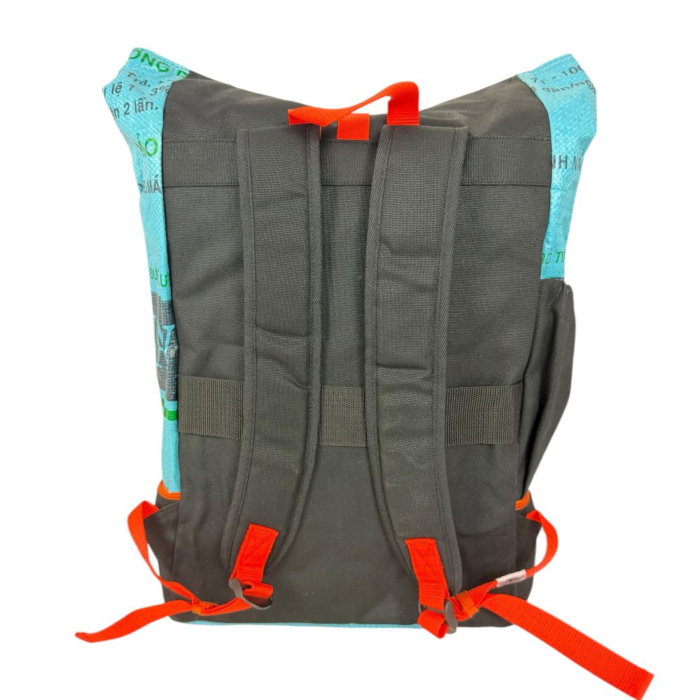 BEADBAGS Sportrucksack – Mittelblau/Grün – Produktfoto 3
