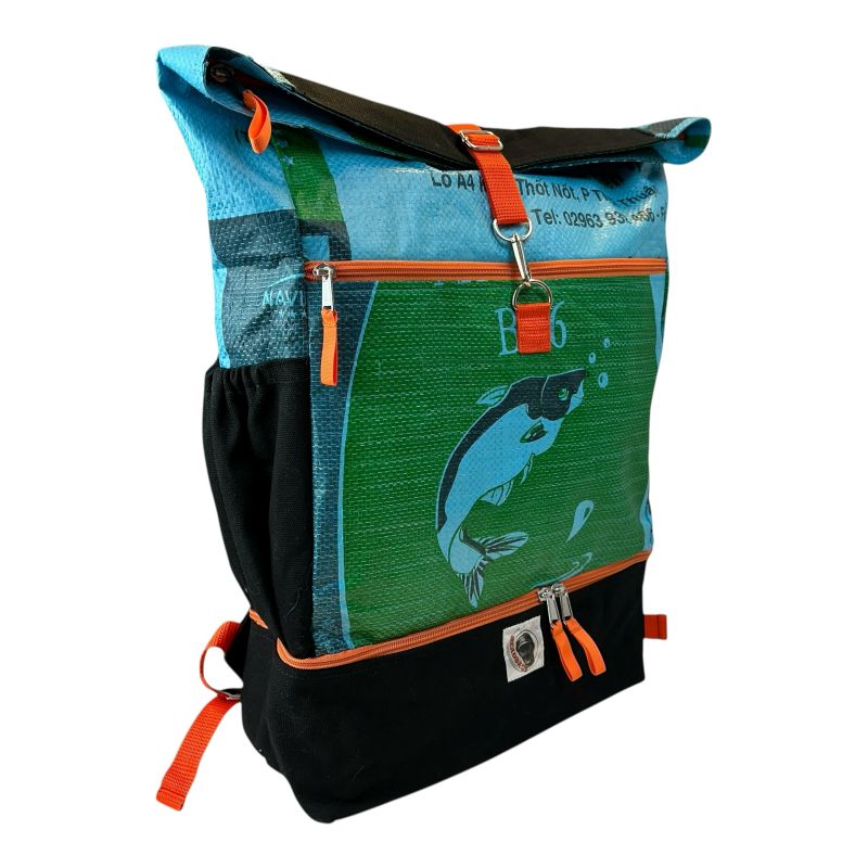 BEADBAGS Sportrucksack – Mittelblau/Grün – Produktfoto 2