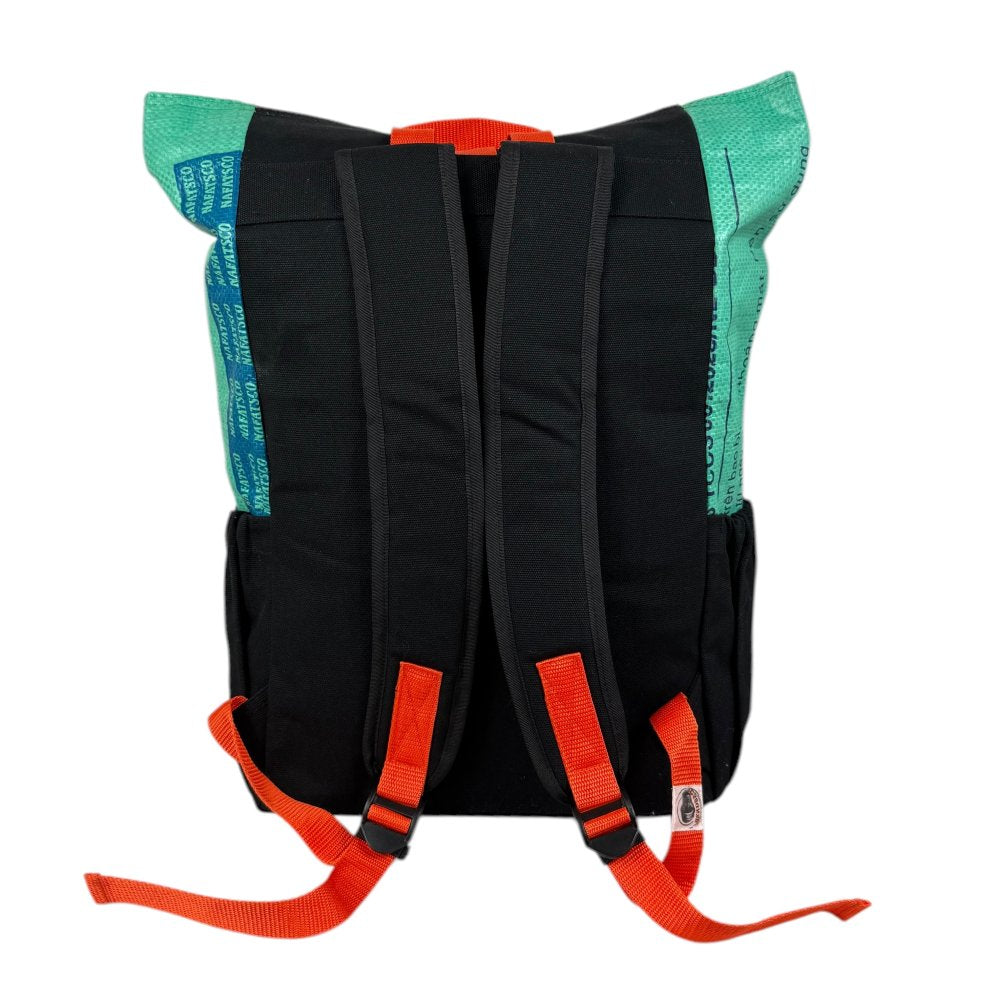 BEADBAGS Adventure Rucksack – Mittelgrün mit Fischen – Produktansicht 3