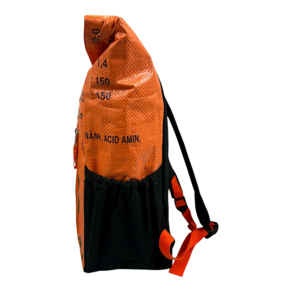BEADBAGS Adventure Rucksack – Orange mit Fischmotiv – Produktansicht 6