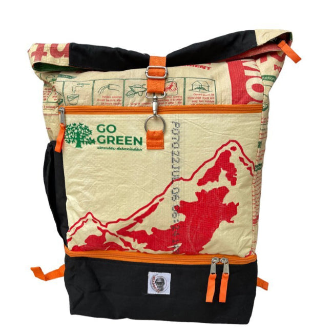 Beadbags Classic Rucksack Ri102 Zement rot vorne