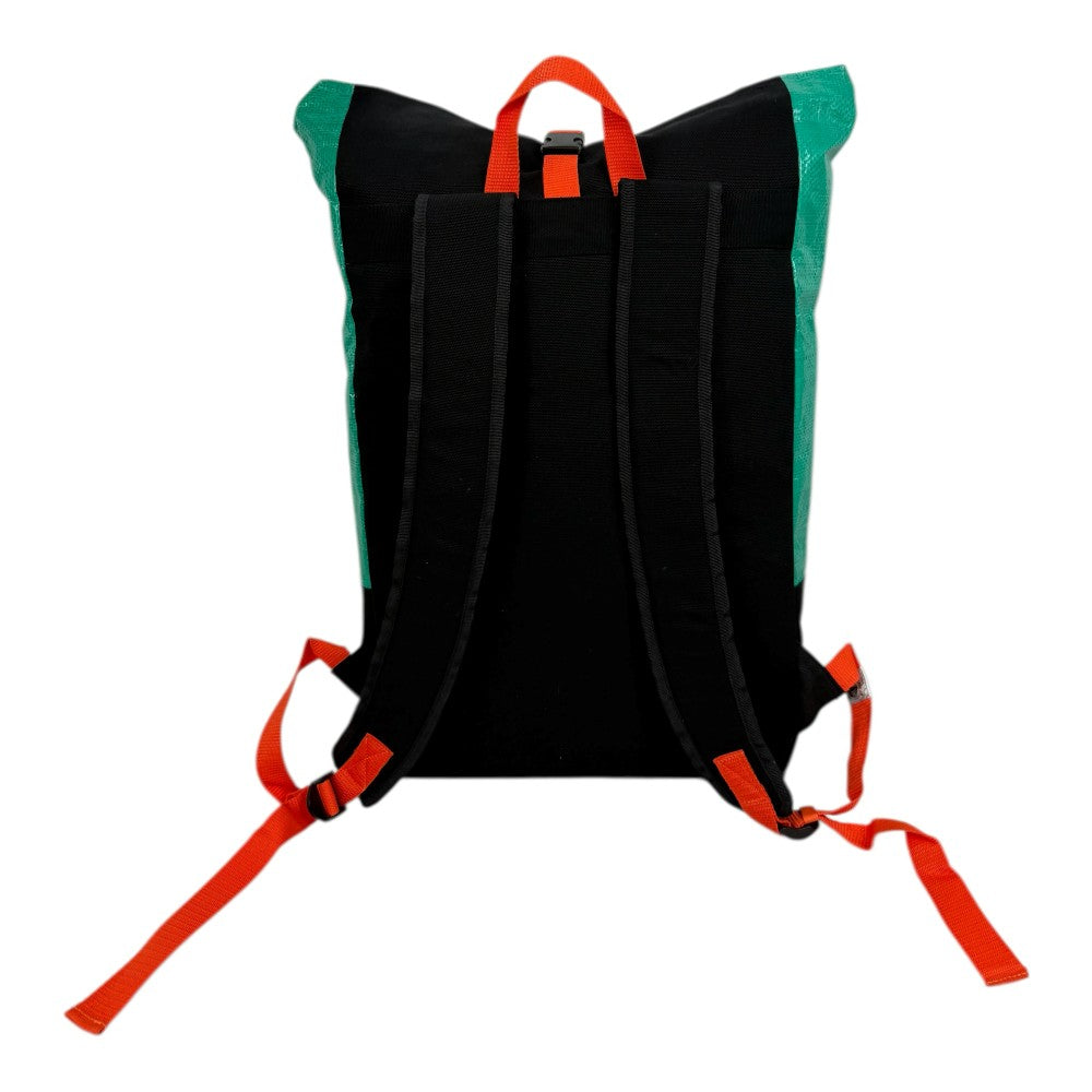 BEADBAGS Anker Rucksack – Grün-Weiß mit orangem Anker und weißem Patch – Produktfoto 4