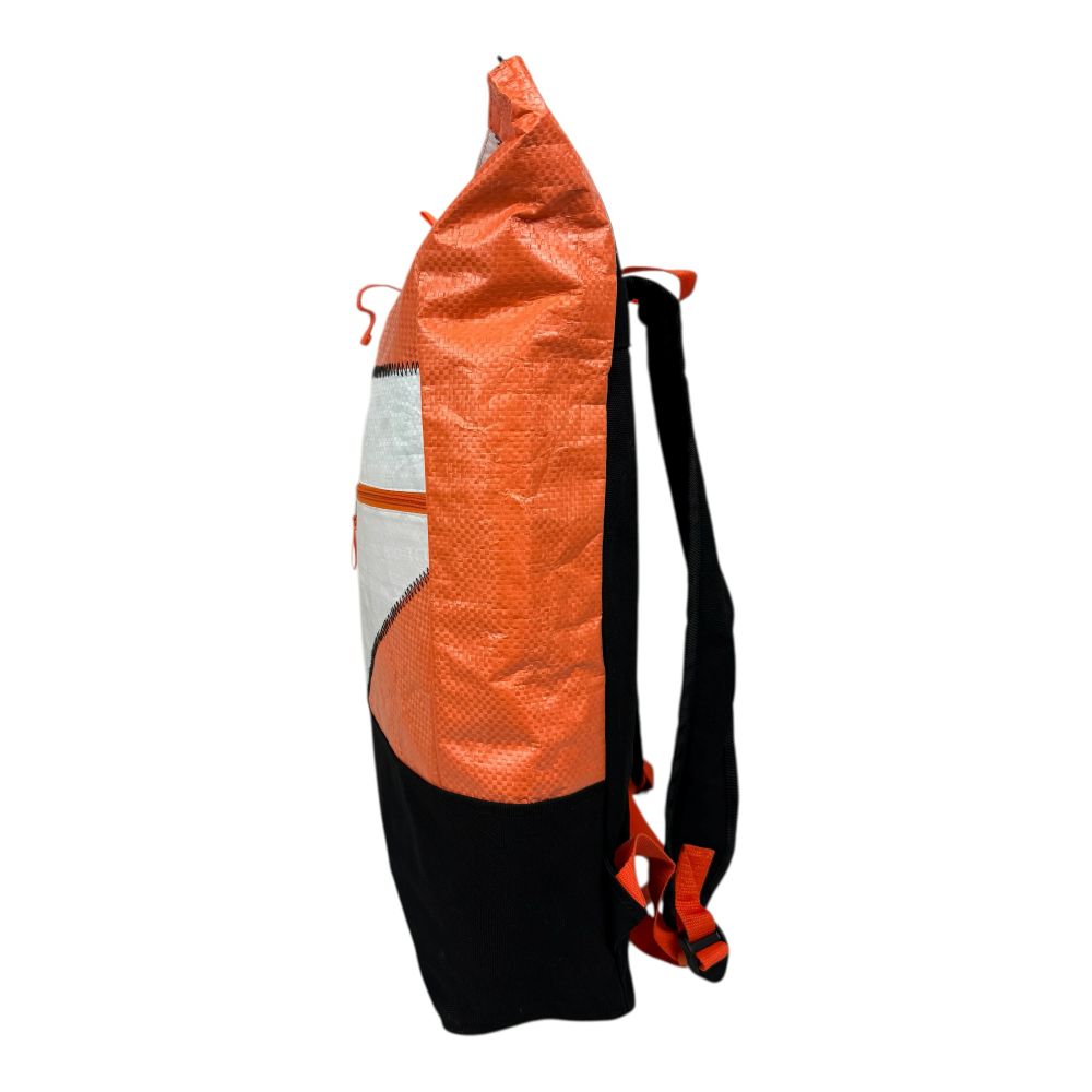 BEADBAGS Anker Rucksack – Orange, weißer Anker, oranger Patch – Produktansicht 2