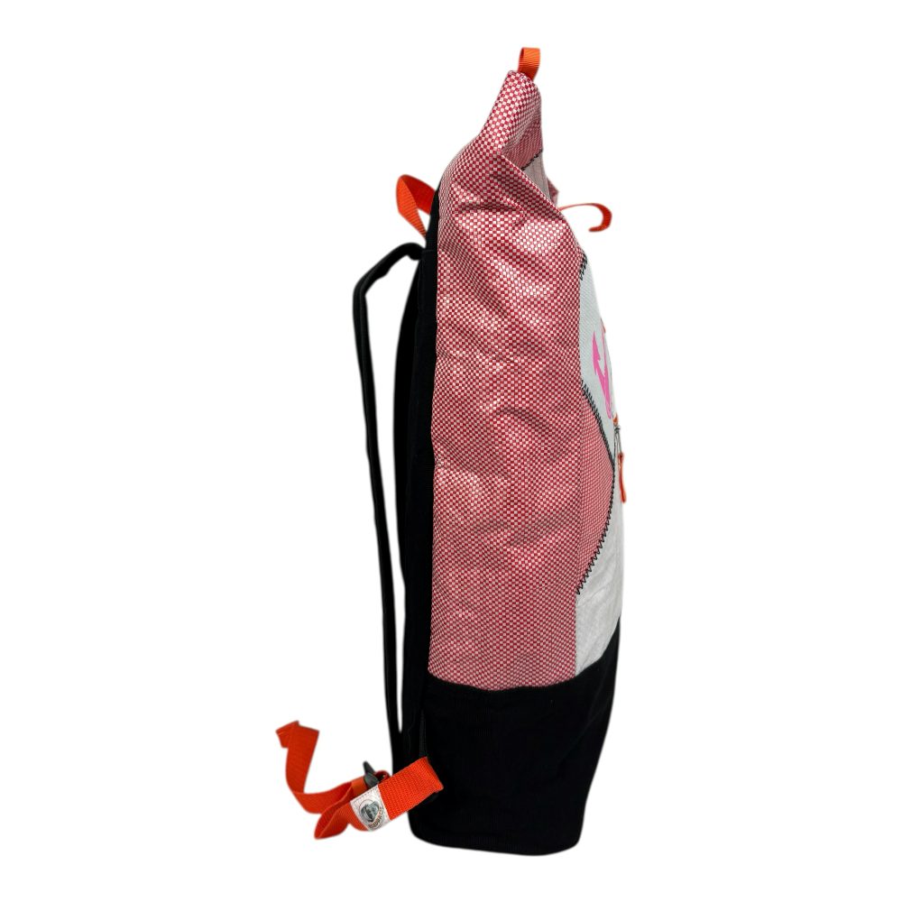 BEADBAGS Anker Rucksack – Rosa kariert, rosa Anker, weißer Patch – Produktansicht 2