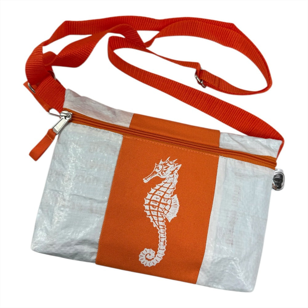 Beadbags Spacy Ri75 Seepferdchen weiß orange  vorne 2