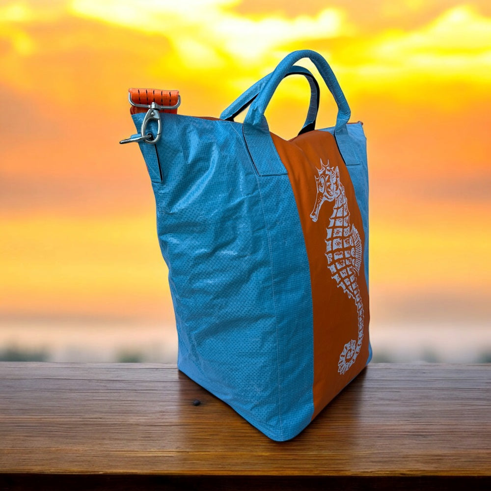 Beadbags Spacy Small Seepferd blau/orange seitlich