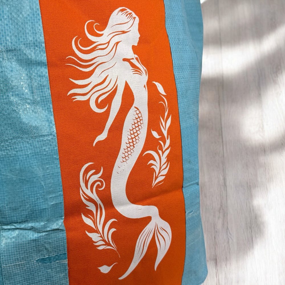 Beadbags Spacy XXL Meerjungfrau blau/orange vorne 2