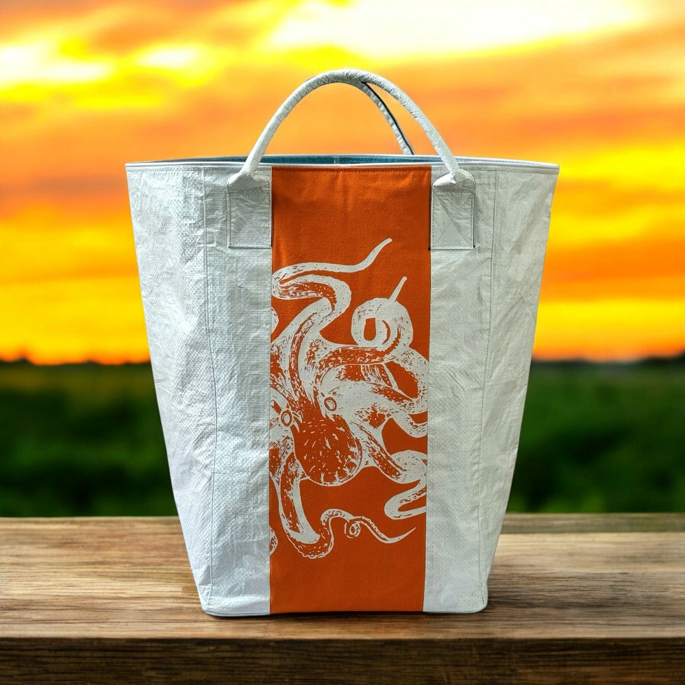 Beadbags Spacy XXL Oktopus weiß/orange vorne