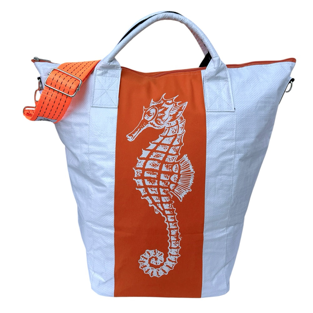 Beadbags Spacy Small Seepferd weiß/orange vorne