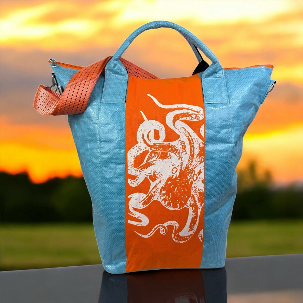 Beadbags Spacy Small Oktopus blau/orange vorne 2