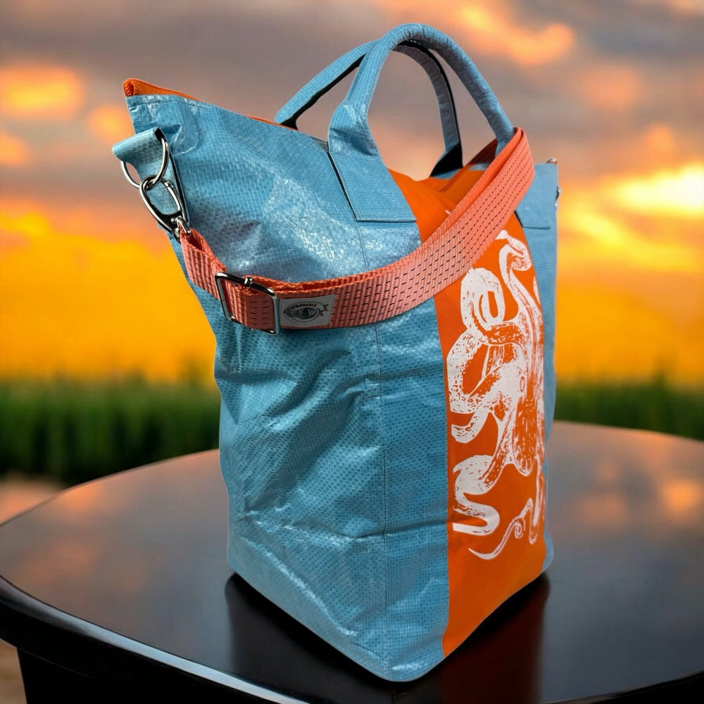 Beadbags Spacy Small Oktopus blau/orange seitlich