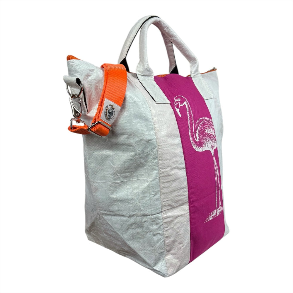 Beadbags Spacy Small Flamingo weiß/pink seitlich