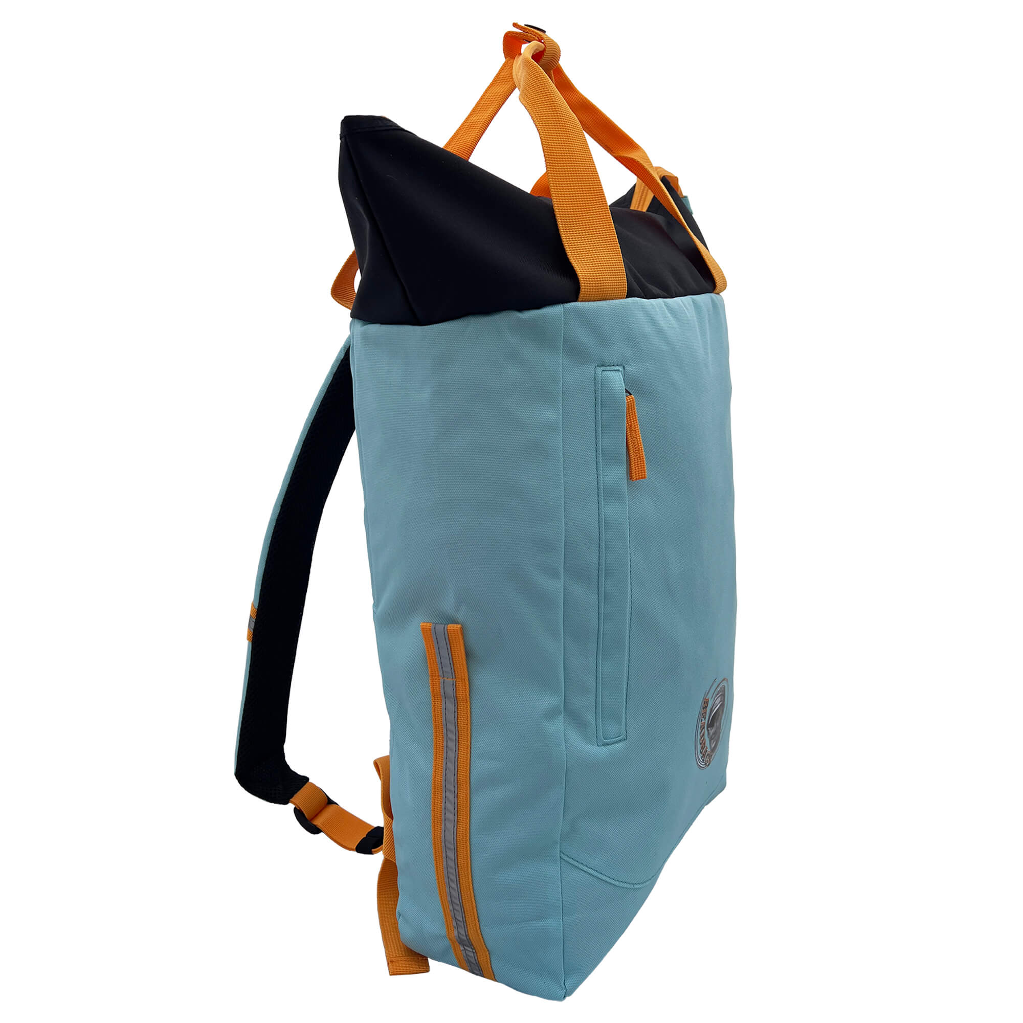 Oceanboundbags von Beadbags Rucksack Pazifik türkis seitlich 2