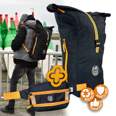 Bundle: Backpack North Sea black + Bum Bag Atlantic black