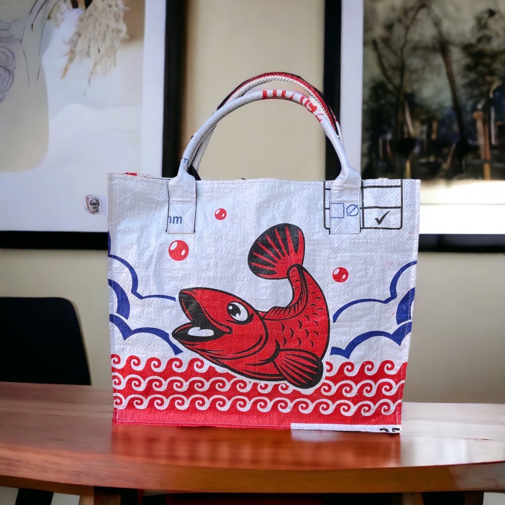 Oceanboundbags von Beadbags Einkaufstasche Ri94 weiß Design 1