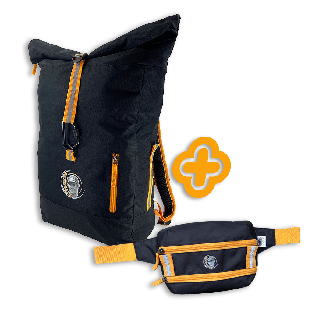 Oceanboundbags von Beadbags Rucksack Ostsee schwarz und Gürteltasche Atlantik schwarz Bundle 1