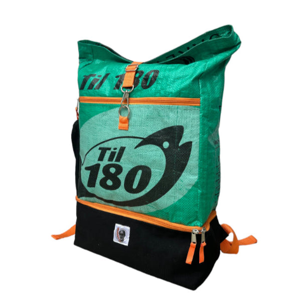 Beadbags Rucksack Ri102 dunkelgrün seitlich