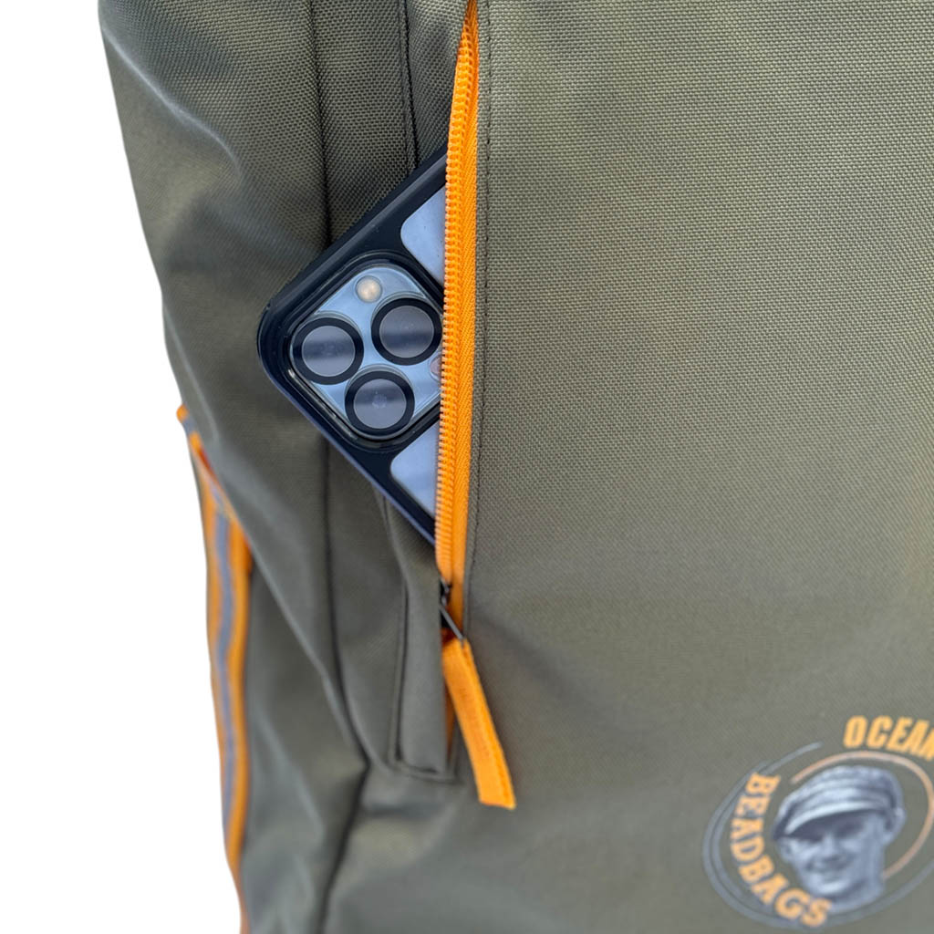 Oceanboundbags von Beadbags Rucksack Pazifiik oliv Fach außen 1