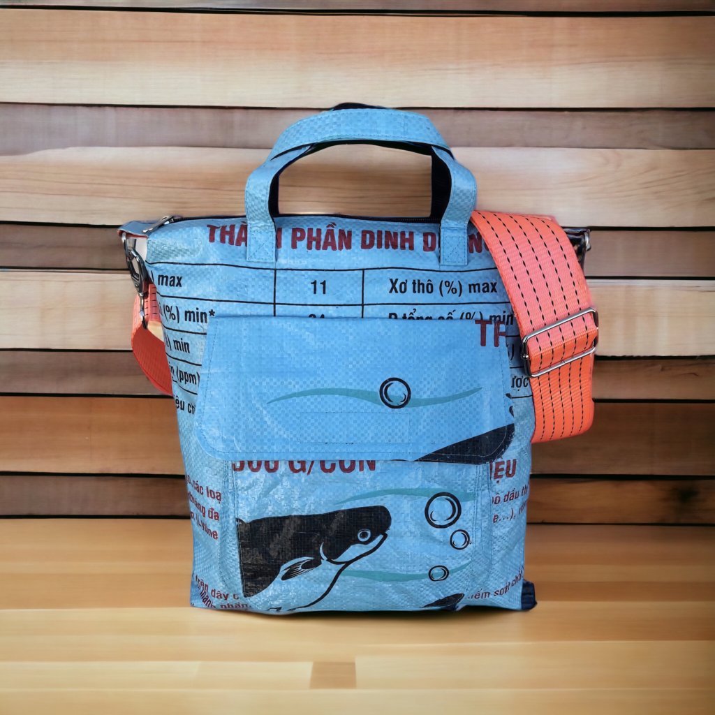 Oceanboundbags von Beadbags Schultertasche Ri2TJ hellblau Design 1