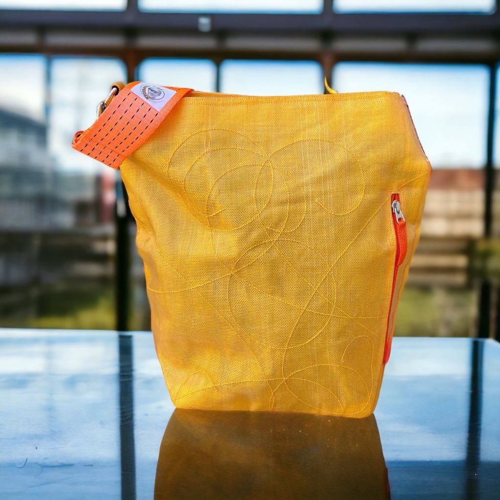 Oceanboundbags von Beadbags Schultertasche Net3TJ gelb Design 1