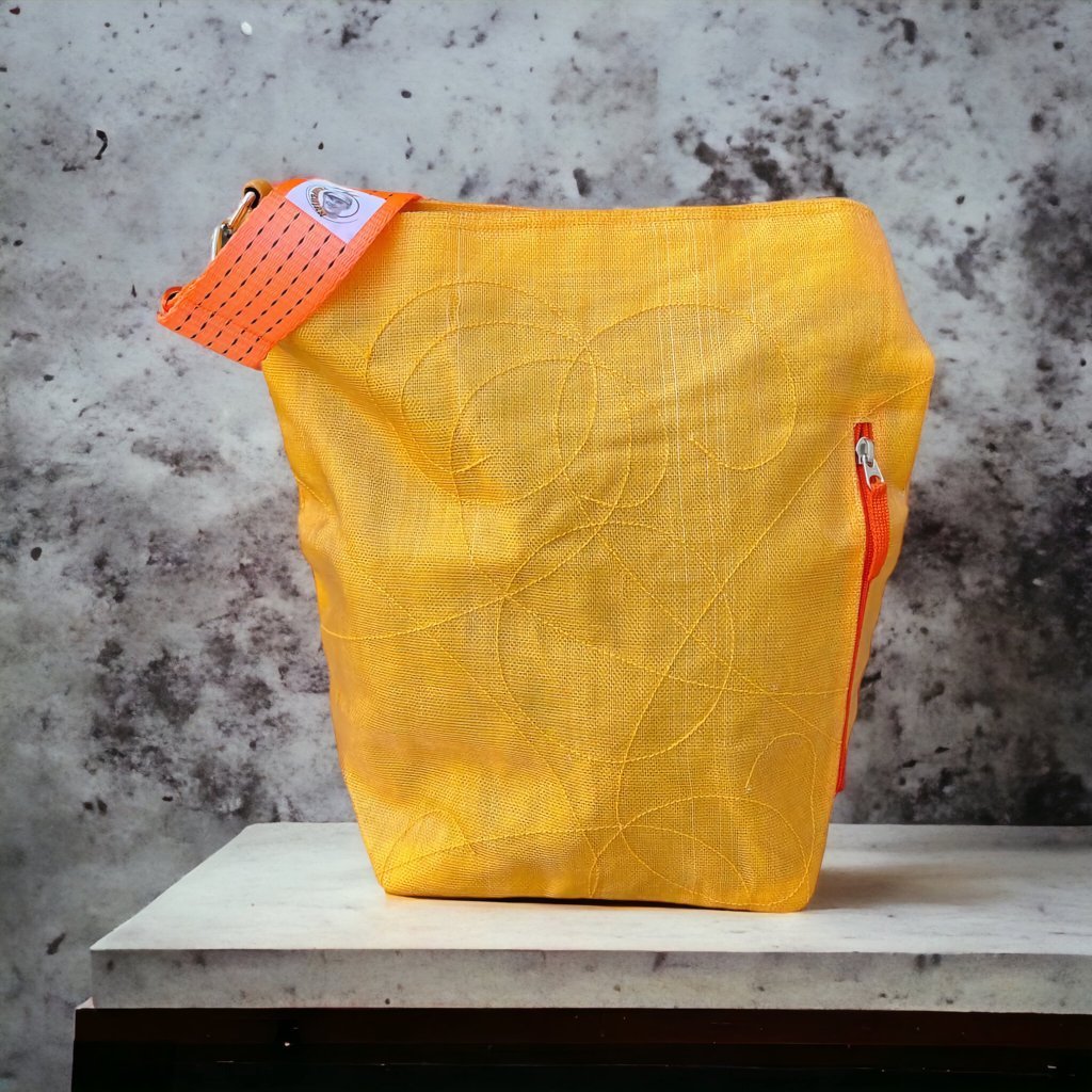 Oceanboundbags von Beadbags Schultertasche Net3TJ gelb Design 2