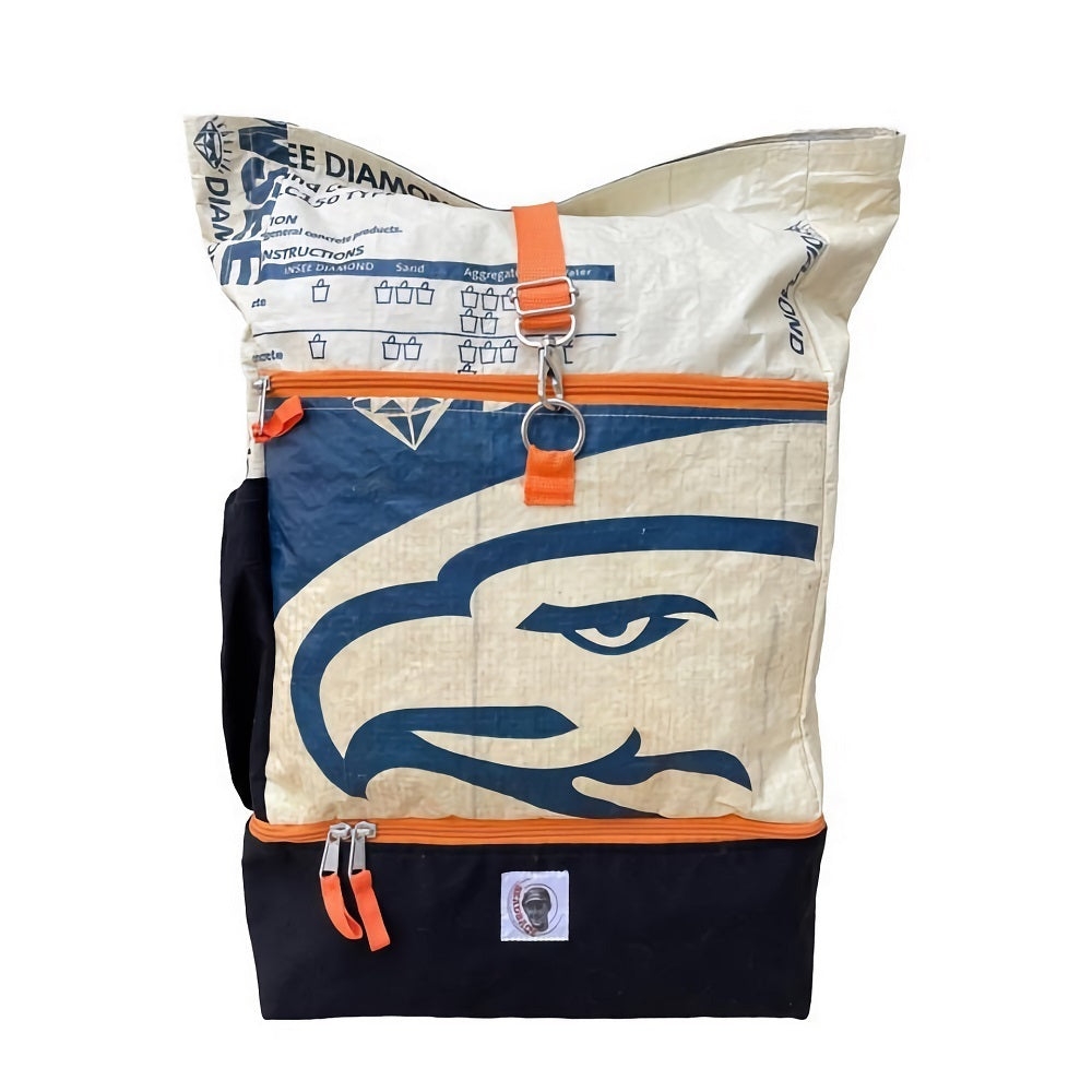 Oceanboundbags von Beadbags Sportrucksack Ri102 Zement blau Adler vorne