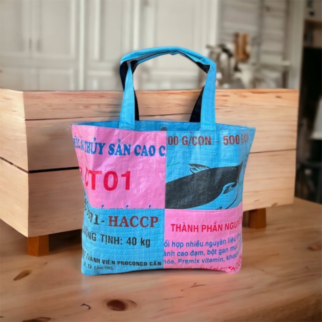 Oceanboundbags von Beadbags Tragetasche Ri1 blau/rosa Design 1
