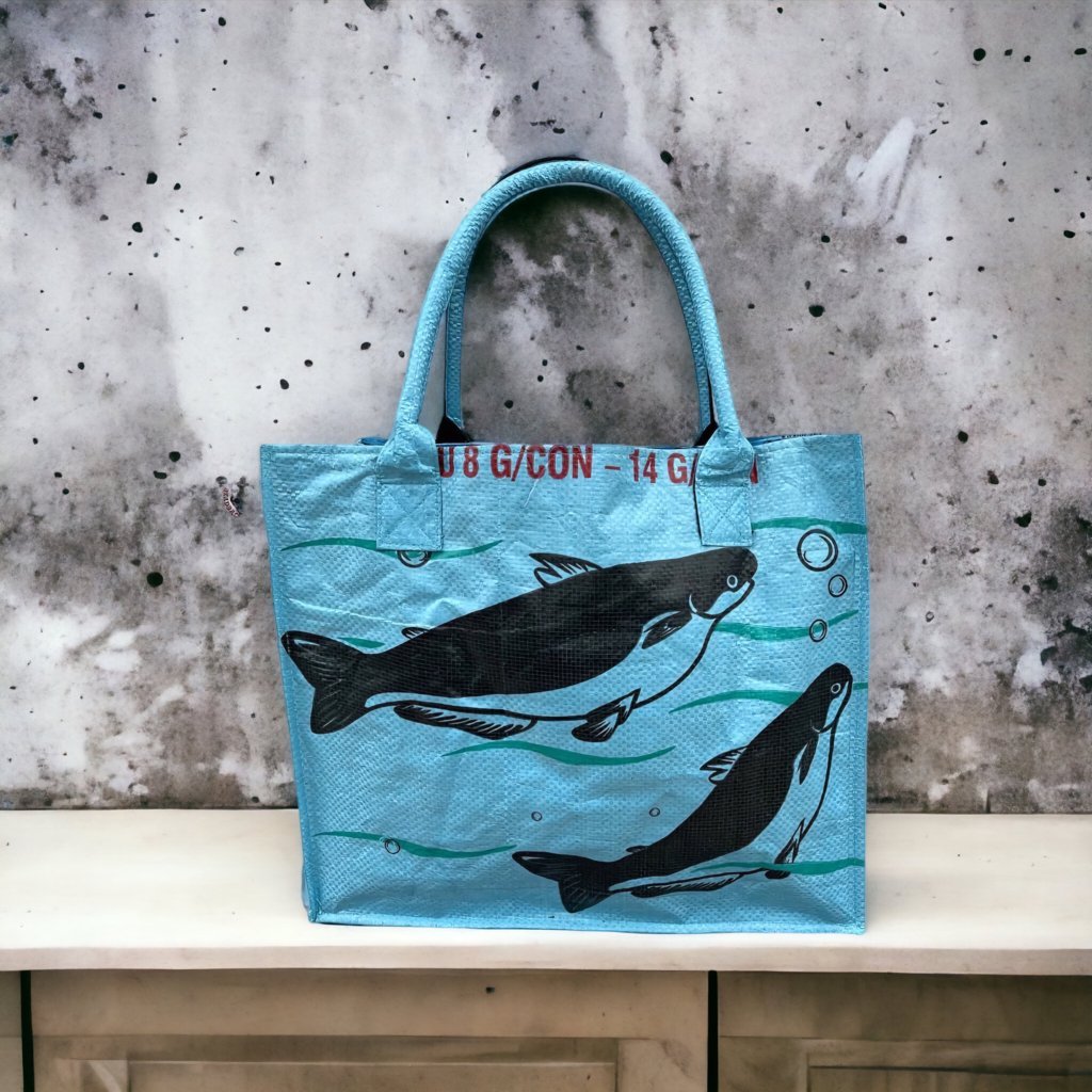 Oceanboundbags von Beadbags Einkaufstasche Ri94 hellblau Design 1