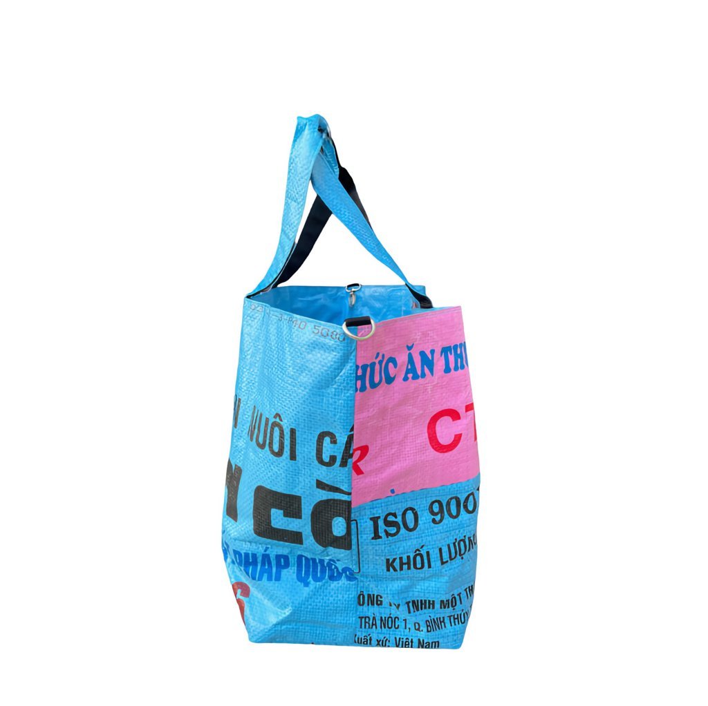 Oceanboundbags von Beadbags Tragetasche Ri1 blau/rosa seitlich 1
