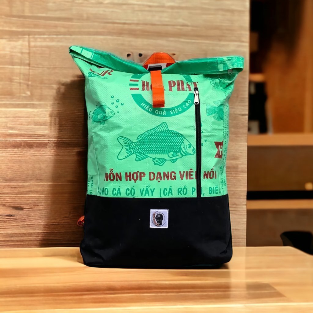 Oceanboundbags von Beadbags Rucksack Ri99 hellgrün Design 1
