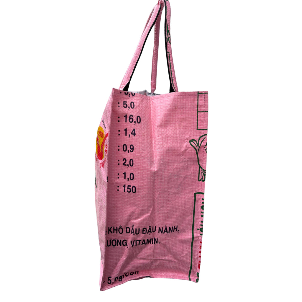 Oceanboundbags von Beadbags Einkaufstasche Ri94 rosa seitlich