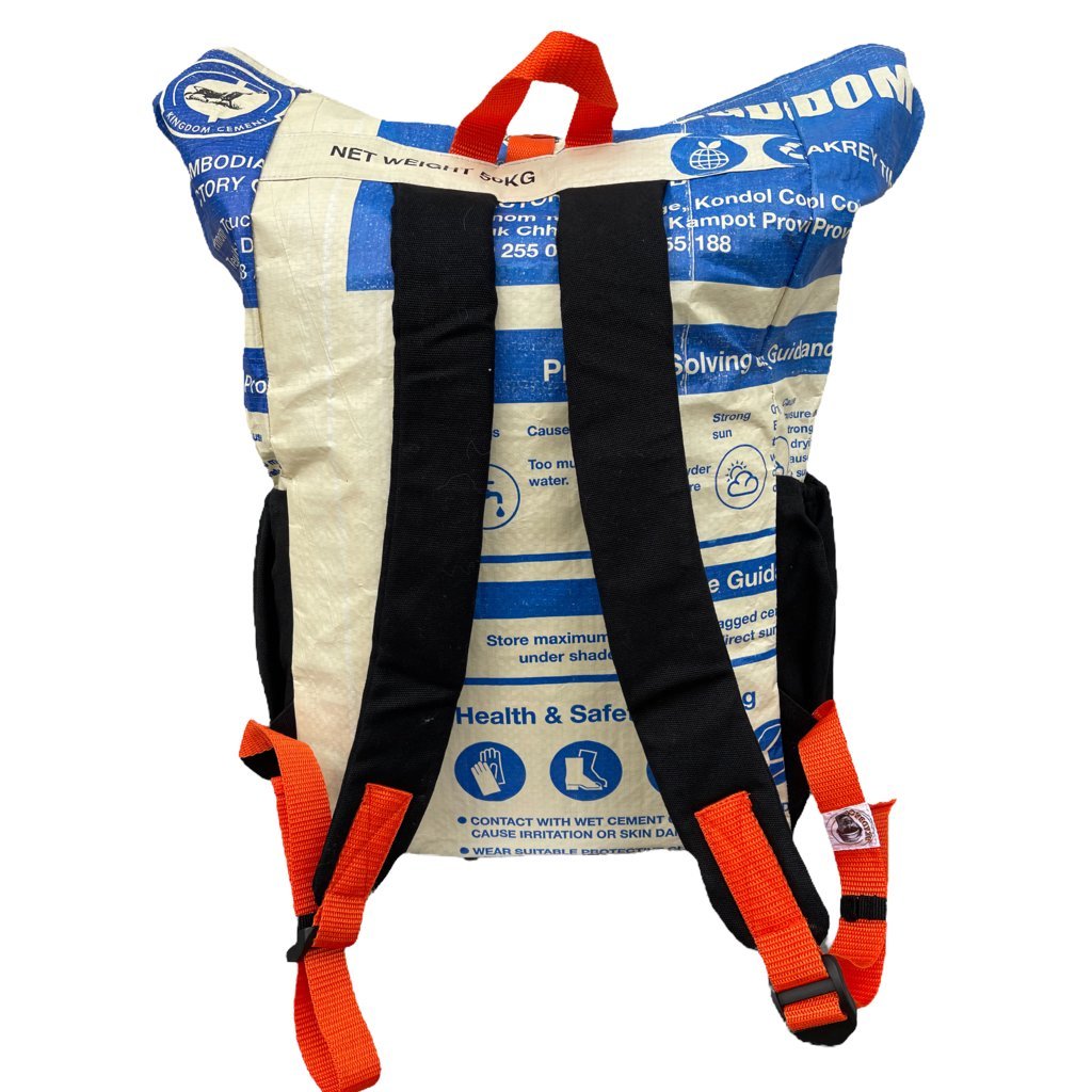 Oceanboundbags von Beadbags Rucksack Ri100 Zement blau Büffel hinten