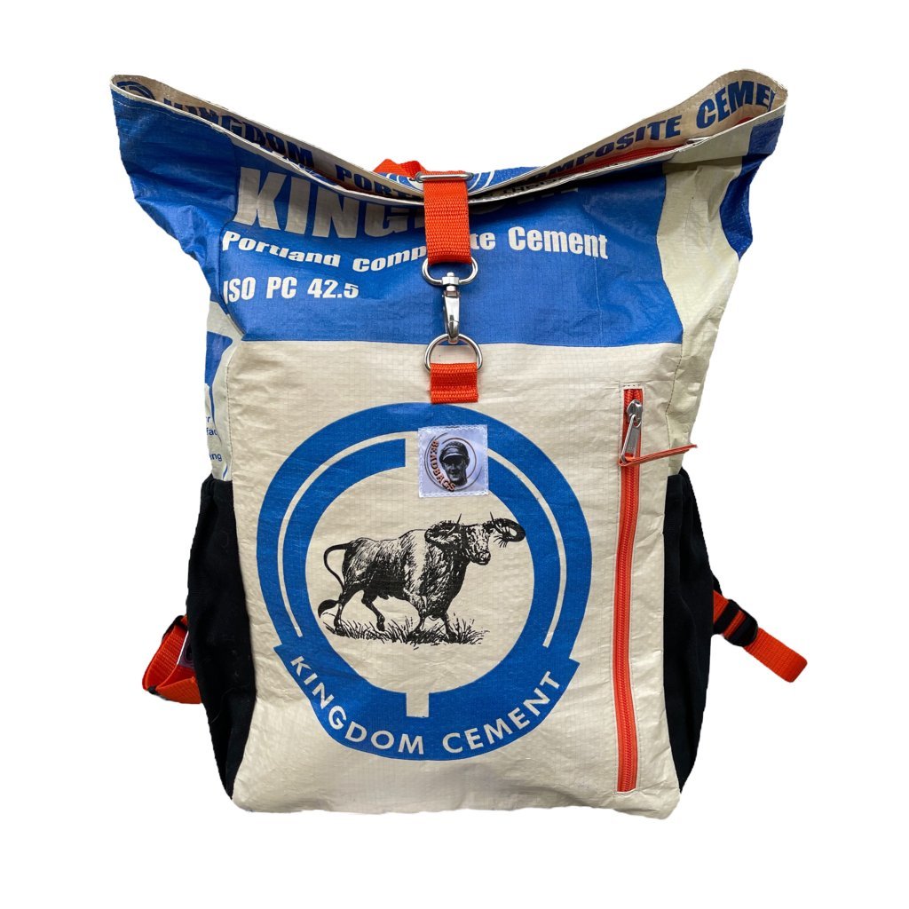 Oceanboundbags von Beadbags Rucksack Ri100 Zement blau Büffel vorne