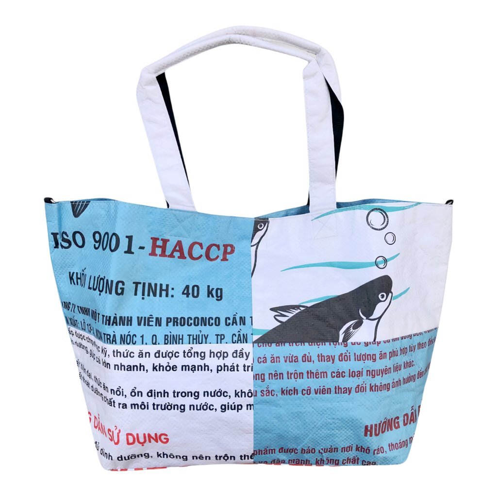 Oceanboundbags von Beadbags Tragetasche Ri1 weiß-hellblau