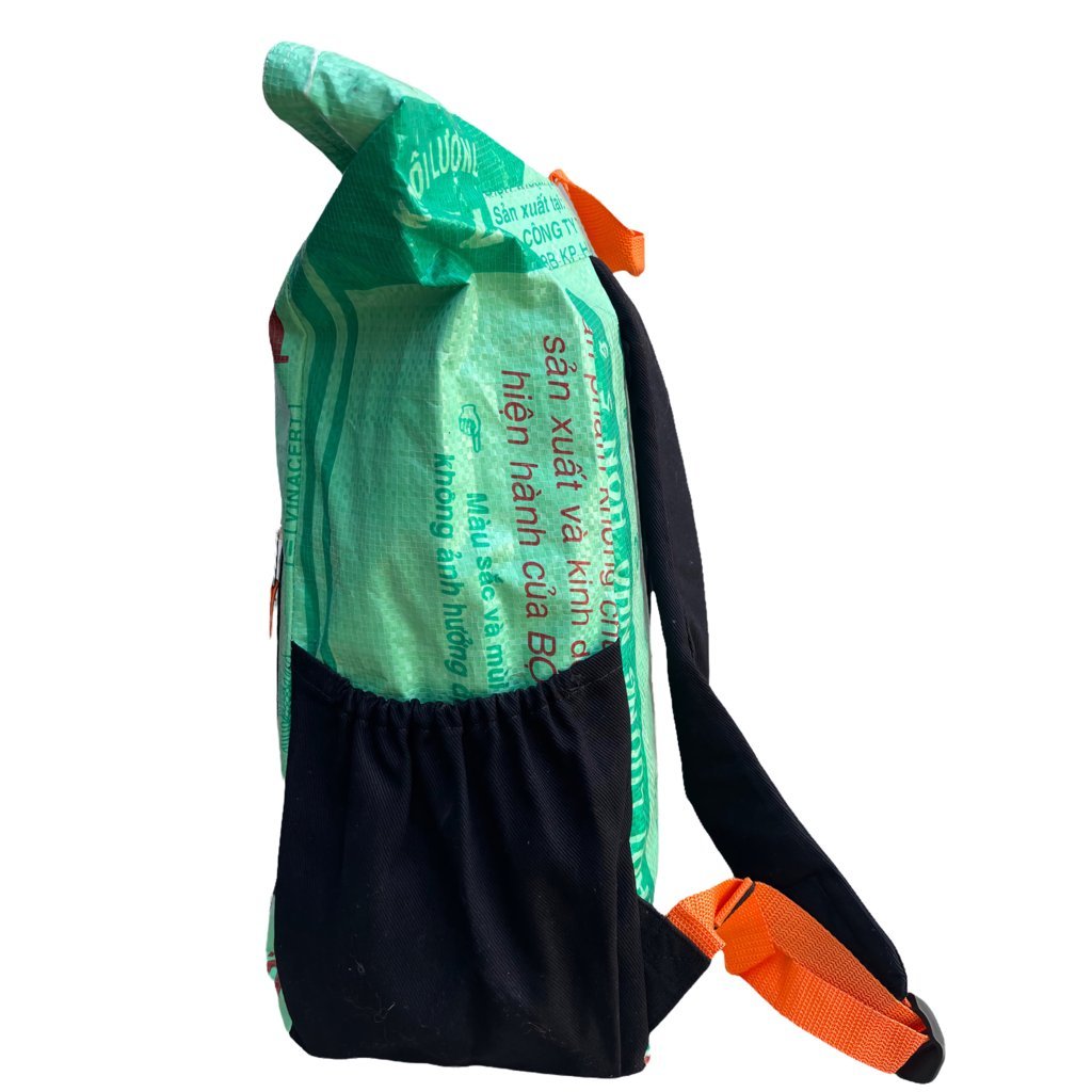 Oceanboundbags von Beadbags Rucksack Ri100 hellgrün seitlich 1