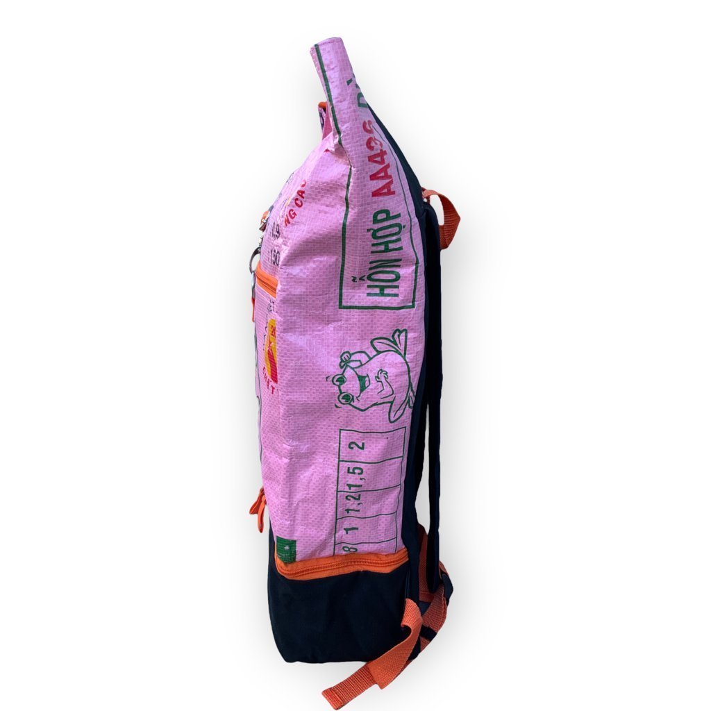Oceanboundbags von Beadbags Rucksack Ri102 rosa seitlich